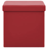 Sgabello con Contenitore Pieghevole Rosso Vino in PVC