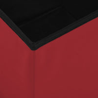 Sgabello con Contenitore Pieghevole Rosso Vino in PVC 338783