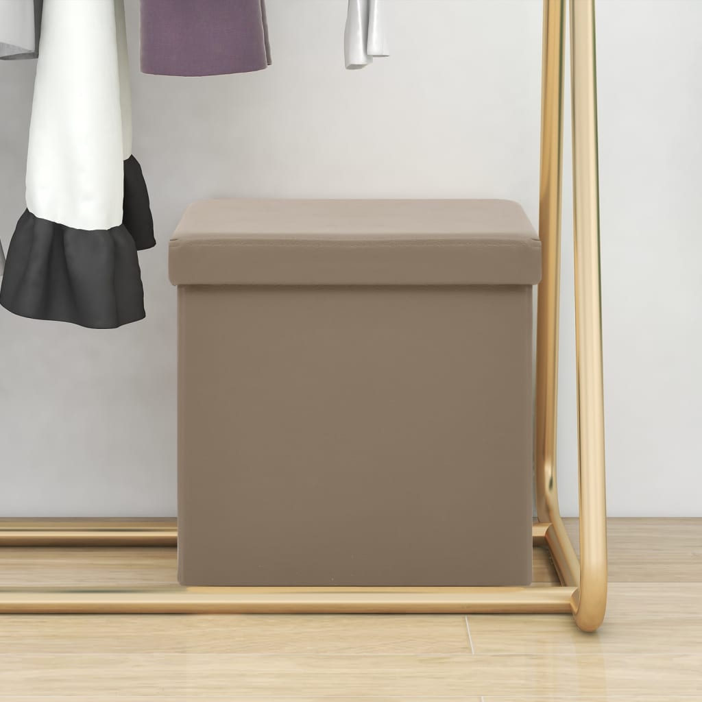 Sgabello con Contenitore Pieghevole Cappuccino in PVC 338784