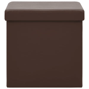 Sgabelli con Contenitore Pieghevoli 2 pz Marroni in PVC cod mxl 41570