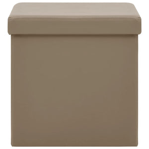 Sgabelli con Contenitore Pieghevoli 2 pz Cappuccino in PVC 338790