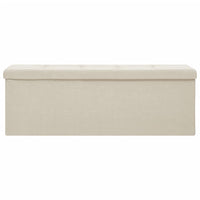 Cassapanca Pieghevole Bianco Crema in Simil Lino