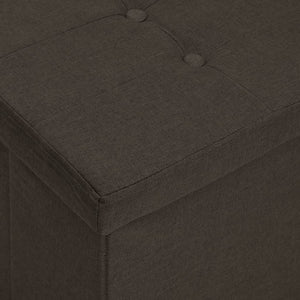 Cassapanca Pieghevole Marrone Scuro in Simil Lino 338794