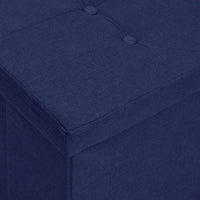 Cassapanca Pieghevole Blu in Simil Lino