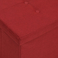 Cassapanca Pieghevole Rosso Vino in Simil Lino 338796