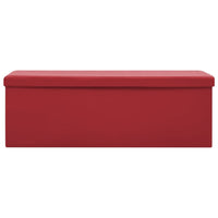 Panca portaoggetti pieghevole 110 x 38 x 38 cm PVC rosso bordeaux 02_0010992