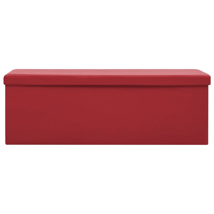 Panca portaoggetti pieghevole 110 x 38 x 38 cm PVC rosso bordeaux 02_0010992