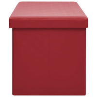 Panca portaoggetti pieghevole 110 x 38 x 38 cm PVC rosso bordeaux 02_0010992