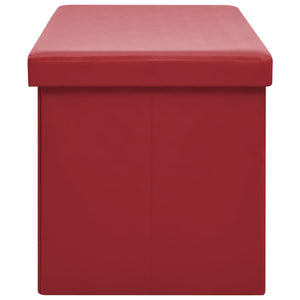 Panca portaoggetti pieghevole 110 x 38 x 38 cm PVC rosso bordeaux 02_0010992