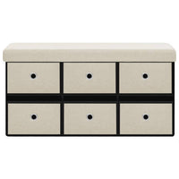 Cassapanca Pieghevole Bianco Crema 76x38x38 cm in Simil Linocod mxl 102542