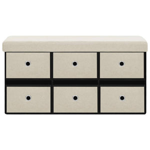 Cassapanca Pieghevole Bianco Crema 76x38x38 cm in Simil Linocod mxl 102542