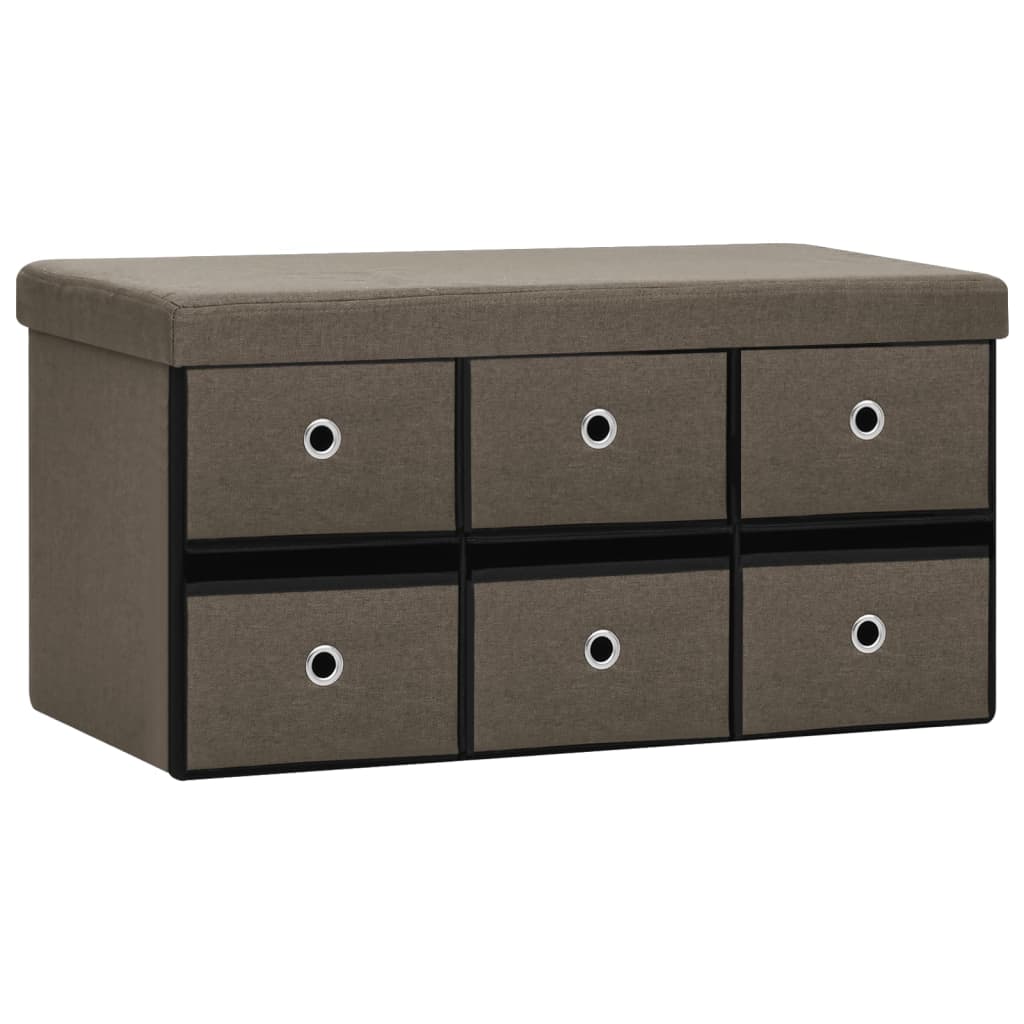 Cassapanca Pieghevole Marrone 76x38x38 cm in Simil Lino cod mxl 45062