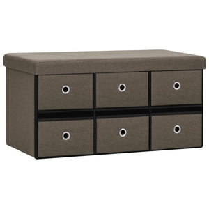 Cassapanca Pieghevole Marrone 76x38x38 cm in Simil Lino cod mxl 45062