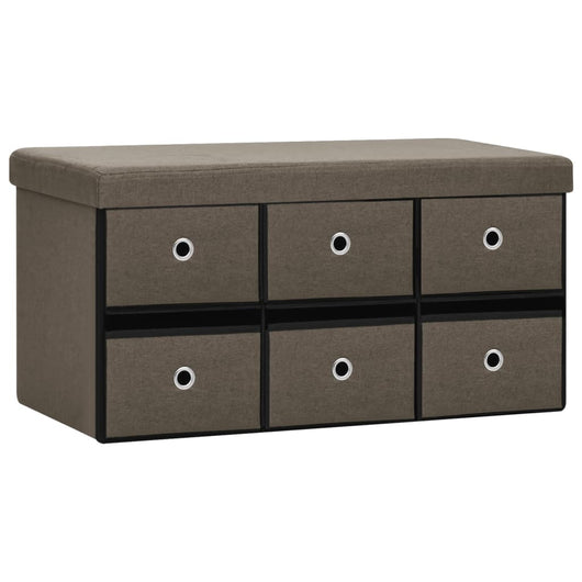 Cassapanca Pieghevole Marrone 76x38x38 cm in Simil Lino cod mxl 45062