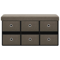 Cassapanca Pieghevole Marrone 76x38x38 cm in Simil Lino 338813