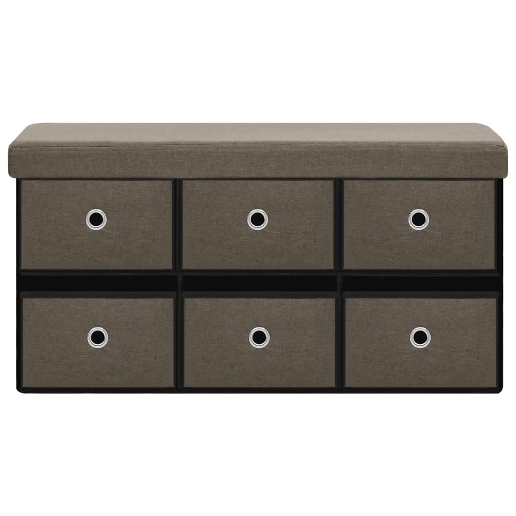 Cassapanca Pieghevole Marrone 76x38x38 cm in Simil Lino cod mxl 45062