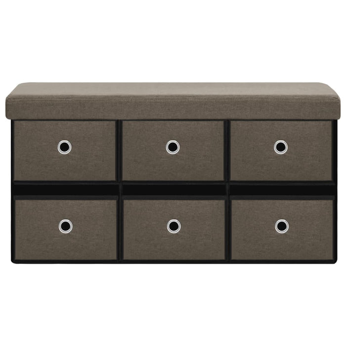 Cassapanca Pieghevole Marrone 76x38x38 cm in Simil Lino cod mxl 45062