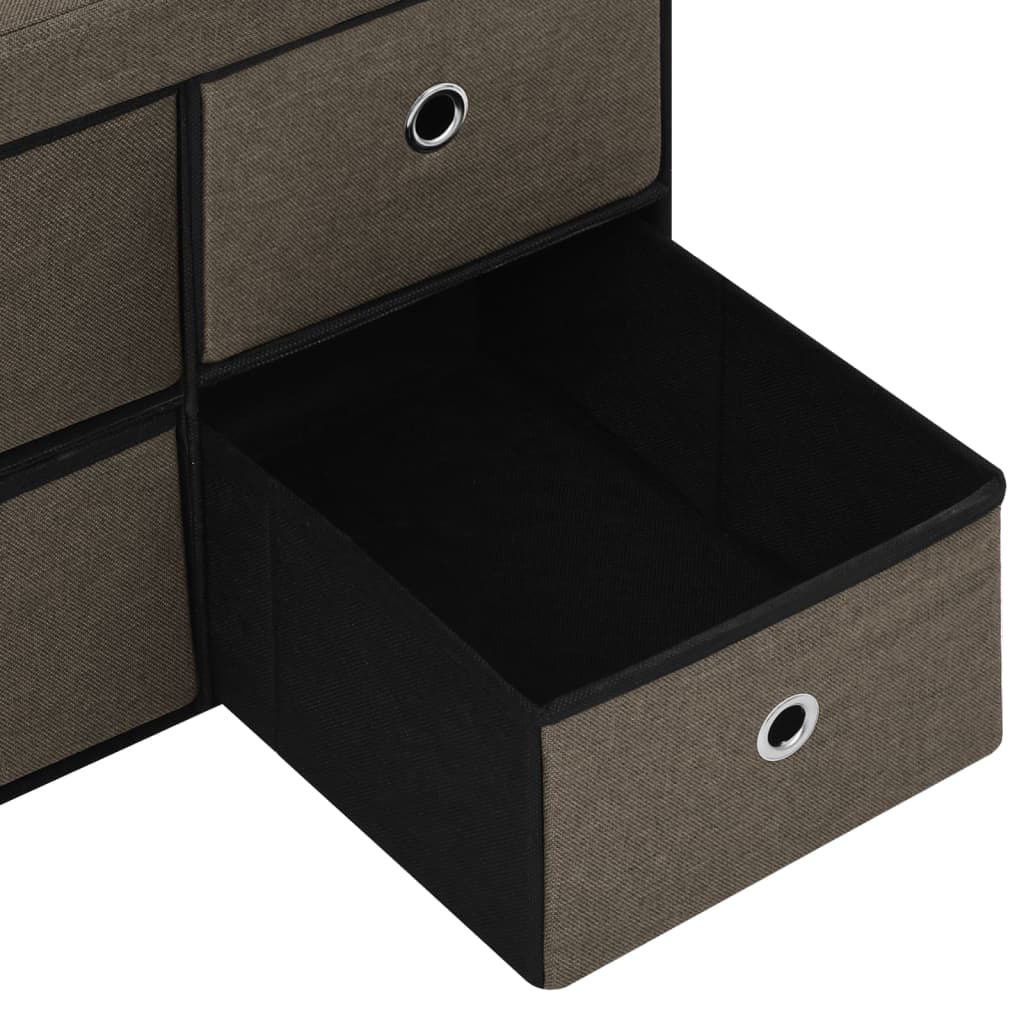 Cassapanca Pieghevole Marrone 76x38x38 cm in Simil Lino 338813