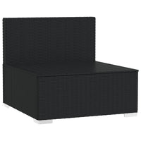 Divano a 4 Posti con Cuscini in Polyrattan Nero 317497