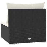 Divano a 4 Posti con Cuscini in Polyrattan Nero 317497