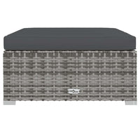 Poggiapiedi Giardino con Cuscino Grigio 70x70x30 cm Polyrattancod mxl 94832