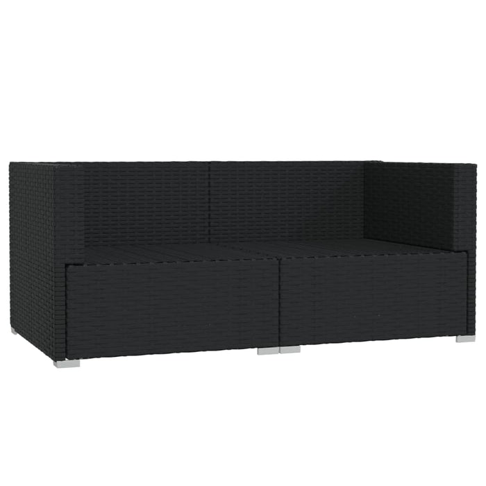 Divano a 2 Posti con Cuscini in Polyrattan Nero 317531