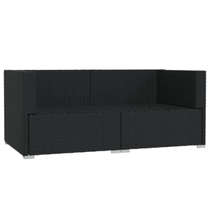Divano a 2 Posti con Cuscini in Polyrattan Nero 317531