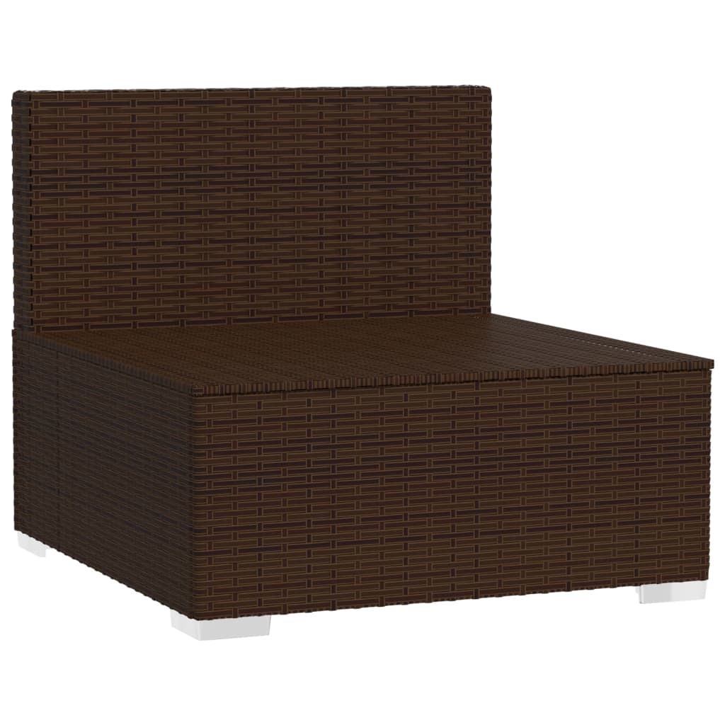 Divano a 3 Posti con Cuscini in Polyrattan Marrone cod mxl 37907