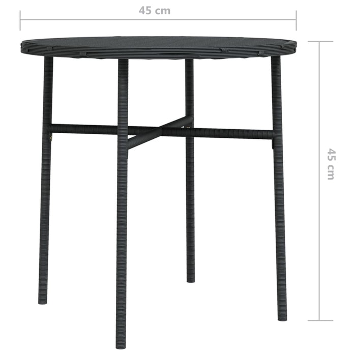 Tavolino da Tè Nero 45 cm in Polyrattan 317174