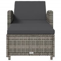 Lettino Prendisole con Cuscino Grigio Scuro Polyrattan Grigio 317178