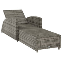 Lettino Prendisole con Cuscino Grigio Scuro Polyrattan Grigio cod mxl 23217