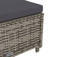 Lettino Prendisole con Cuscino Grigio Scuro Polyrattan Grigio 317178