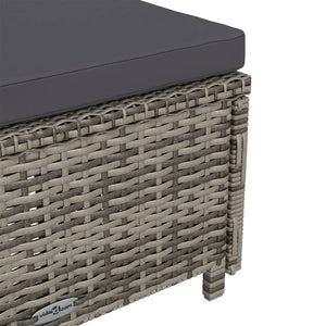 Lettino Prendisole con Cuscino Grigio Scuro Polyrattan Grigio 317178