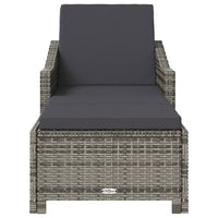 Lettino Prendisole con Cuscino Grigio Scuro Polyrattan Grigio 317180