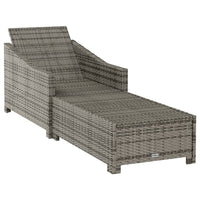 Lettino Prendisole con Cuscino Grigio Scuro Polyrattan Grigio cod mxl 23228