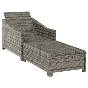 Lettino Prendisole con Cuscino Grigio Scuro Polyrattan Grigio cod mxl 23228