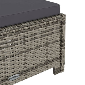 Lettino Prendisole con Cuscino Grigio Scuro Polyrattan Grigio 317180