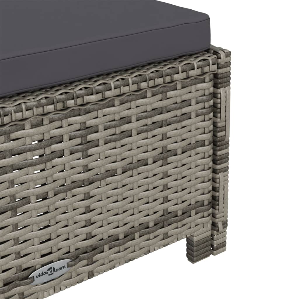 Lettino Prendisole con Cuscino Grigio Scuro Polyrattan Grigio cod mxl 23228