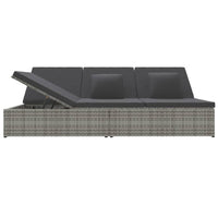 Lettino Reclinabile con Cuscini in Polyrattan Grigio Scuro 317240