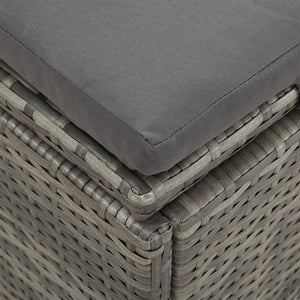 Lettino Reclinabile con Cuscini in Polyrattan Grigio Scuro 317240