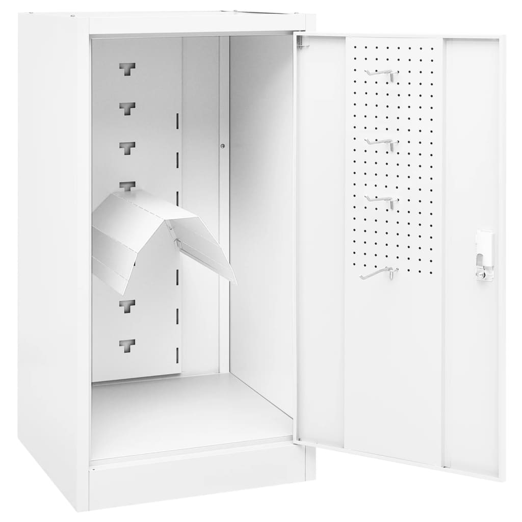 Armadio Porta Sella Bianco 53x53x105 cm in Acciaio