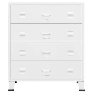 Cassettiera Industriale Bianca 78x40x93 cm in Metallo 339616