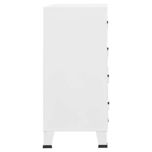 Cassettiera Industriale Bianca 78x40x93 cm in Metallo 339616