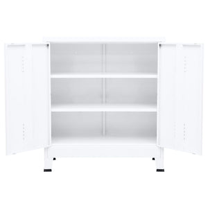 Armadio Classificatore Industriale Bianco 90x40x100 cm Acciaio 339624