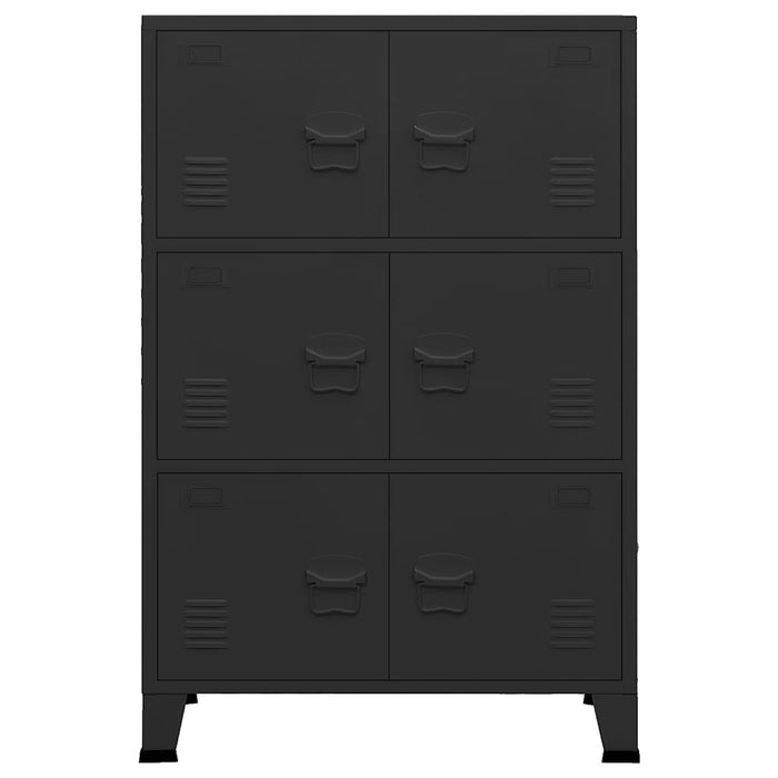 Armadio Classificatore Industriale Nero 75x40x115 cm in Metallo cod mxl 49658
