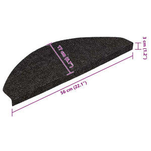 Tappeti Adesivi per Scale 15 pz 56x17x3 cm Nero