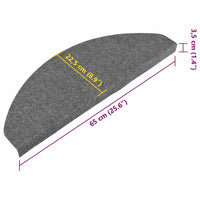 Tappetini Autoadesivi per Scale 15 pz 65x22,5x3,5 cm Grigi 136397
