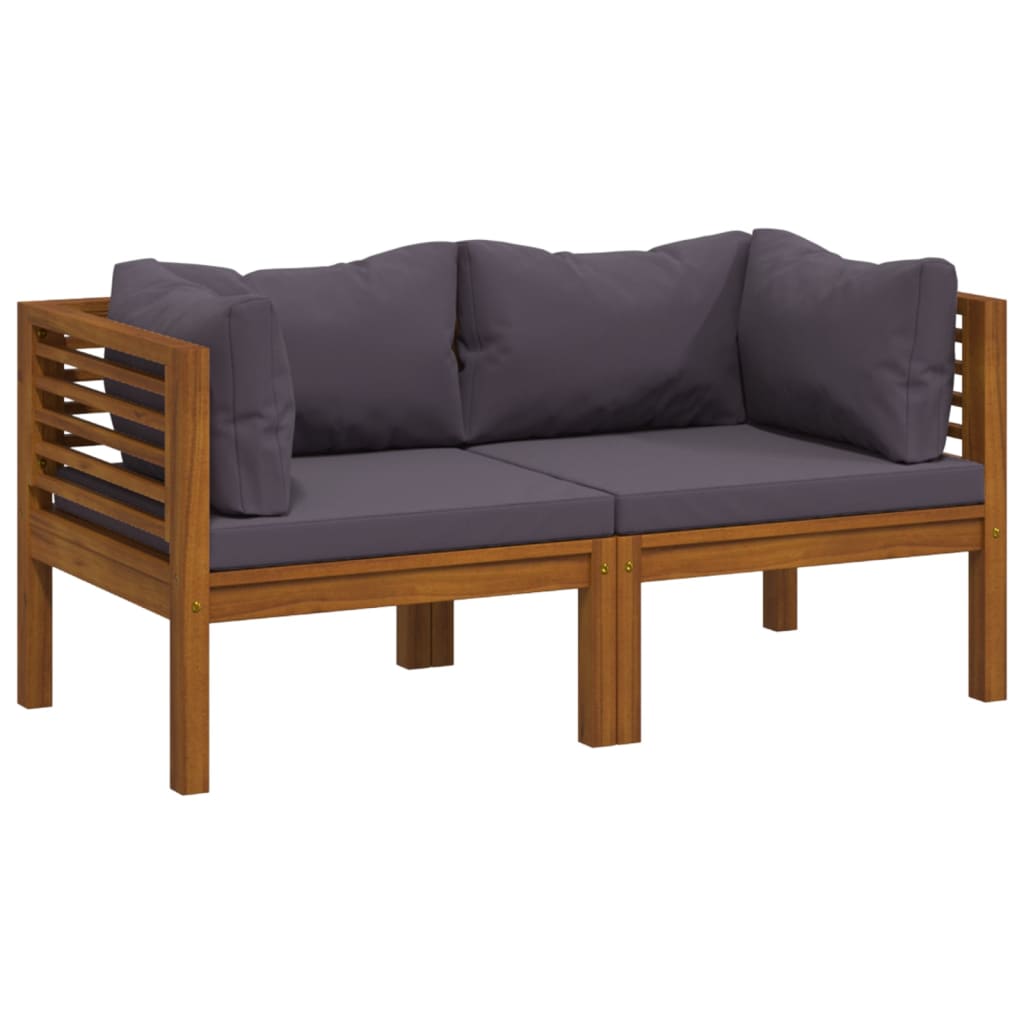Divano da Giardino 2 Posti con Cuscino Legno Massello di Acacia cod mxl 46393