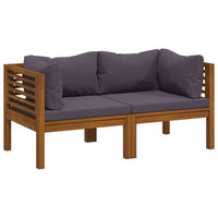 Divano da Giardino 2 Posti con Cuscino Legno Massello di Acacia cod mxl 46393