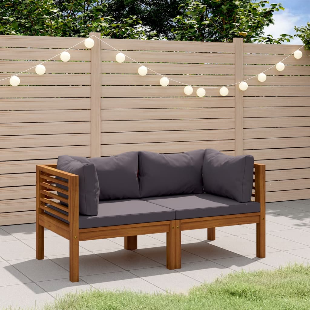 Divano da Giardino 2 Posti con Cuscino Legno Massello di Acacia cod mxl 46393